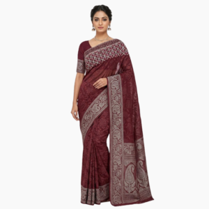 Elegant Black Gold Zari Blended Silk Saree
