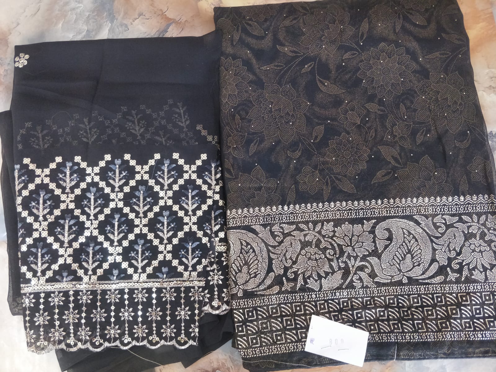 Black Blended Silk Saree with Gold Zari Work | Party Wear Banarasi Saree - Image 5