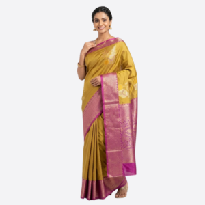 Elegant Kanchipuram Silk Saree for Wedding with Traditional Woven Design