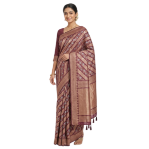 Organza Silk Golden Border Saree